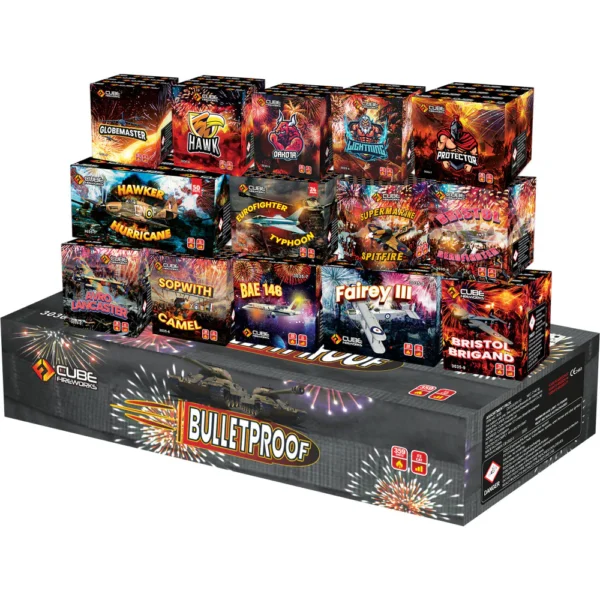 Bulletproof Crate | 32 Piece Selection Box | Cube Fireworks