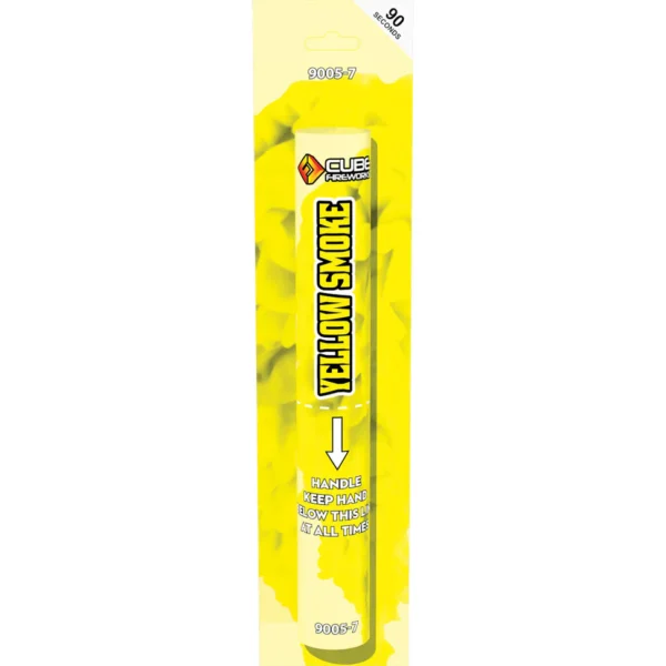 YELLOW Smoke Flare | Hand Held | Cube Fireworks