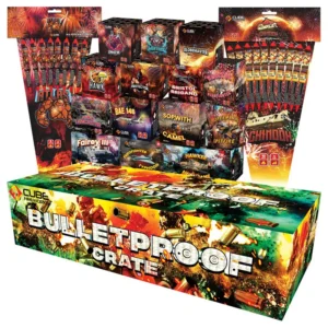 Bulletproof Crate | 32 Piece Selection Box | Cube Fireworks