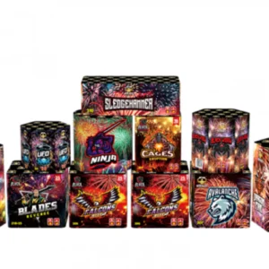 Hurcules / Panther Bag | 398 Shots Over 11 Piece Barrage Bag | Cube Fireworks