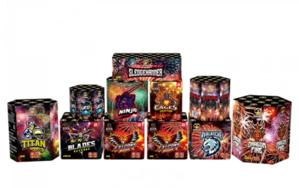Hurcules / Panther Bag | 398 Shots Over 11 Piece Barrage Bag | Cube Fireworks