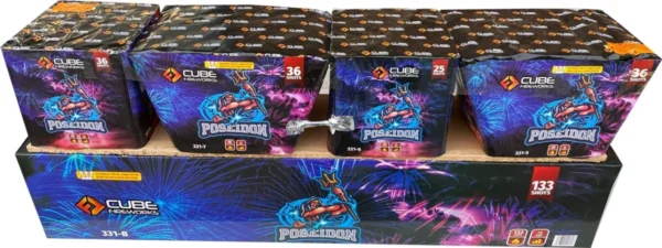 Poseidon | 133 Shot Compound | Cube Fireworks