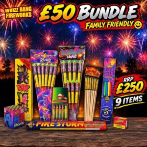 £50 Bundle | 9 Firework Pre-Made Bundle | WhizzBang Fireworks